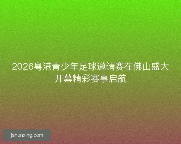 2026粤港青少年足球邀请赛在佛山盛大开幕精彩赛事启航