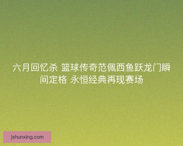 六月回忆杀 篮球传奇范佩西鱼跃龙门瞬间定格 永恒经典再现赛场